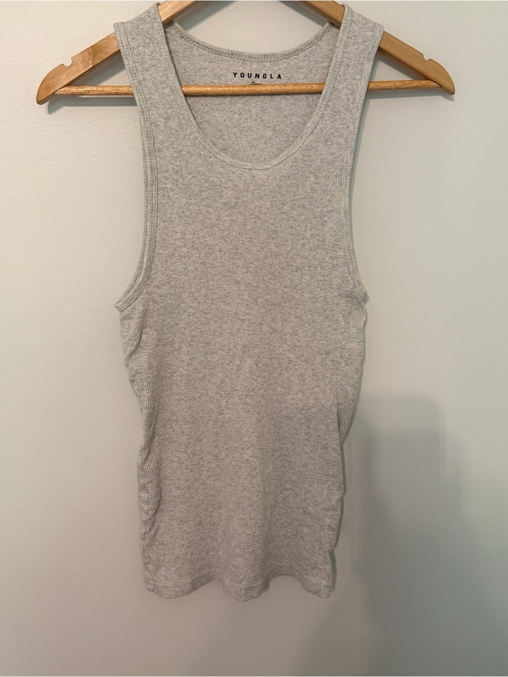 YoungLA‎ Ribbed Tank Top Women’s Large Gray Fitted Sleeveless Muscle Shirt